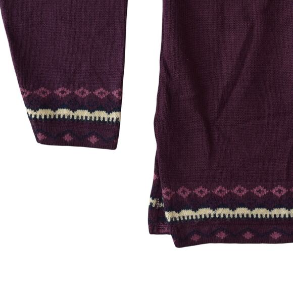 Vintage Purple Rose Sweater Acrylic Knit by Mary's – 80s Floral Pullover Jumper - Picture 4 of 5